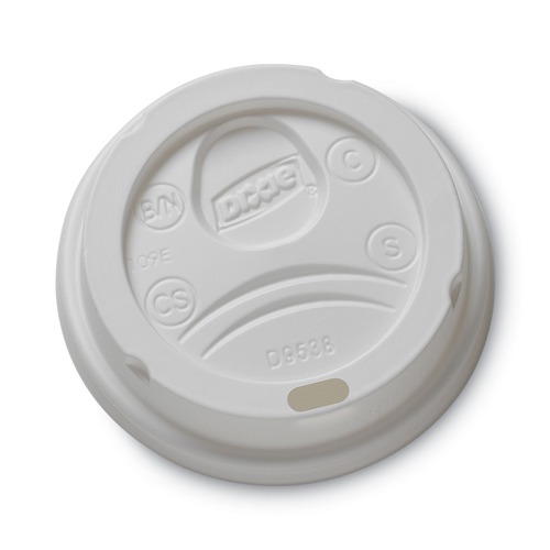 Just Launched | Dixie 9538DX Drink-Thru Lids for 8 oz. Hot Drink Cups - White (1000-Piece/Carton) image number 0