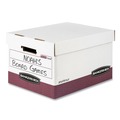 Office Jansan | Bankers Box 07242 12.75 in. x 16.5 in. x 10.38 in. R-KIVE Heavy-Duty Letter/Legal Storage Boxes - White/Red (12/Carton) image number 1