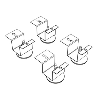 HON 2 in. x 2 in. Glide Rigid Mount Plate Brigade Pedestal Adjustable Glides - Black (4/Carton)