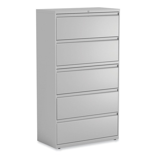  | Alera 25498 36 in. x 18.63 in. x 67.63 in. 5 Lateral File Drawer - Legal/Letter/A4/A5 Size - Light Gray image number 0