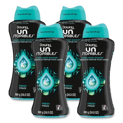 Labor Day Sale! Save $30 off $199! | Downy 80730043 24 oz. Pour Bottle Fresh Scent Unstopables In-Wash Scent Booster Beads (4/Carton) image number 0