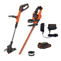 Hedge Trimmers | Black & Decker LHT321LSTE525-BNDL 20V MAX POWERCUT 22 in. Cordless Hedge Trimmer Kit and 20V MAX EASYFEED 12 in. Cordless String Trimmer/Edger Kit with 3 Batteries (1.5 Ah) Bundle image number 0