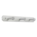 Office Jansan | Safco 4201 18 in. x 2-3/4 in. x 2 in. Three Hooks Metal Nail Head Wall Coat Rack - Satin Aluminum image number 0