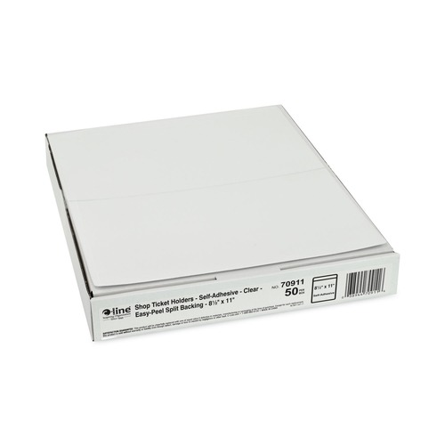 Office Jansan | C-Line 70911 8-1/2 in. x 11 in. Super Heavy Self-Adhesive Shop Ticket Holders with 15-Sheet Capacity (50/Box) image number 0