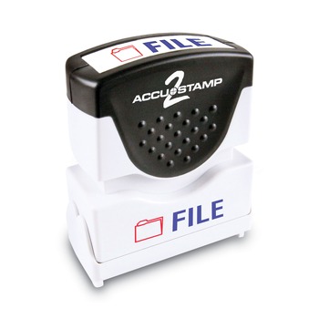 ACCUSTAMP2 1.63 in. x 0.5 in. FILE Pre-Inked Shutter Stamp - Red/Blue