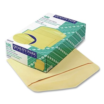 Quality Park #15 Hub Flap Gummed Closure 10 in. x 15 in. Open-Side Booklet Envelope - Manila (100/Box)