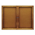 Office & Office Supplies | Quartet 364 48 in. x 36 in. Enclosed Indoor Cork Bulletin Board with Two Hinged Doors - Tan Surface/Oak Finished Fiberboard Frame image number 0
