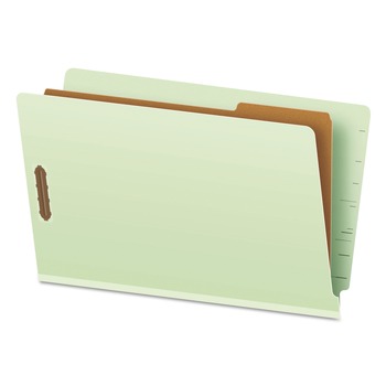 Pendaflex 2 in. Expansion 1 Divider 4 Fasteners End Tab Classification Legal Folders - Pale Green (10/Box)