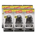 Cleaning & Janitorial Supplies | Glad 78966 Guaranteed Strong 30 in. x 33 in. 1.05 mil 30 Gallon Three-Ply Large Drawstring Trash Bags - Black (168/Carton) image number 0