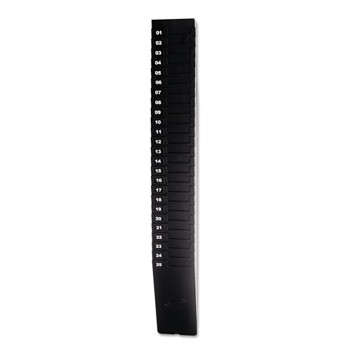 Office Jansan | LZB 25-9EX 25 Pocket Holds 9 in. Plastic Expandable Time Card Rack - Black image number 0