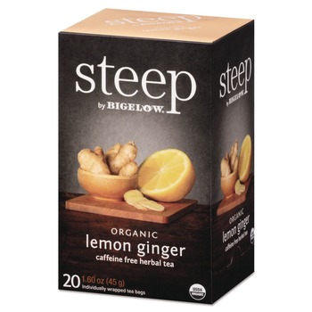 Bigelow RCB17704 1.6 oz. Tea Bag steep Tea - Lemon Ginger (20/Box)