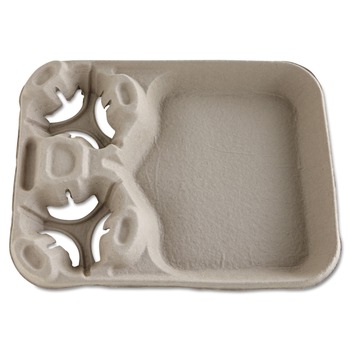 PRODUCTS | Chinet 20990 8 oz. -  44 oz. 2 Cups StrongHolder Molded Fiber Cup/Food Trays - Beige (100/Carton)