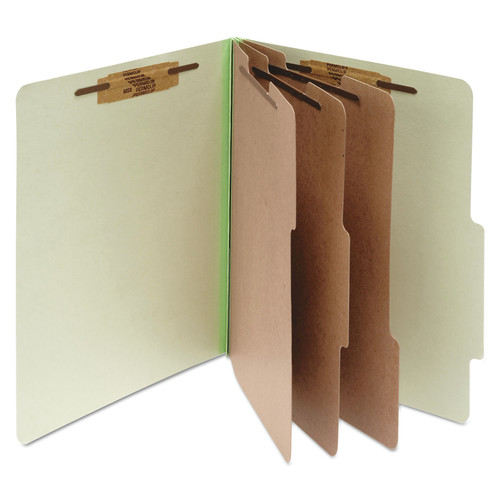 Office Jansan | ACCO A7015048 4 in. Expansion Pressboard Letter Size 8-Fastener Classification Folders - Leaf Green Exterior (10/Box) image number 0