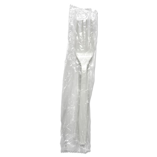  | Boardwalk BWKFORKHWPPWIW Heavyweight Wrapped Polypropylene Fork Cutlery - White (1000/Carton) image number 0