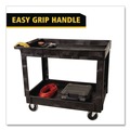Utility Carts | Rubbermaid Commercial FG9T6700BLA 2 Shelves Plastic 500 lbs. Capacity 24 in. x 40 in. x 31.25 in. Service/Utility Carts - Black image number 6