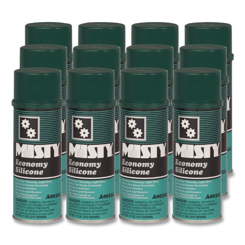 Adhesives and Lubricants | Misty 1002077 11 oz. Aerosol Can Economy Silicone Spray Lubricant (12/Carton) image number 0