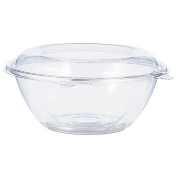 Dart 24 oz. Tamper-resistant Tamper-evident Bowls with Dome Lids - Clear (150/Carton)