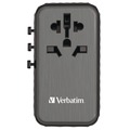 Office Electronics & Batteries | Verbatim 32121 UTA-06 Gan III 2-USB-A/2-USB-C/Quick Charge 4plus Universal Travel Adapter image number 1