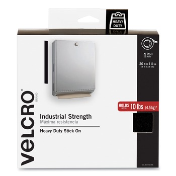 Velcro 2 in. x 15 ft. Industrial-Strength Heavy-Duty Fasteners with Dispenser Box - Black (1-Roll)