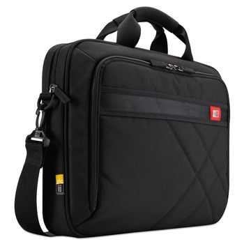 Case Logic 17.3 in. x 3.2 in. x 12.5 in. Nylon Diamond Laptop Briefcase for 17 in. Devices - Black