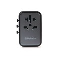 Office Electronics & Batteries | Verbatim 32124 UTA-09 Gan III 2-USB-A/2-USB-C/USB-C with Power Delivery 3.0 Universal Travel Adapter image number 1