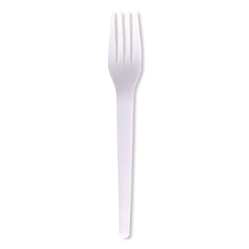 Eco-Products EP-S017 Plantware CPLA Cutlery Fork - White (1000/Carton)