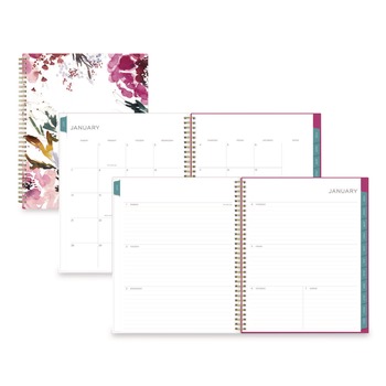 Blue Sky 11 in. x 8.5 in. 12-Month (Jan to Dec): 2026 Kelly Ventura Magenta Bloom Weekly/Monthly Planner - Floral Artwork, Multicolor Cover