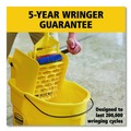 Mop Buckets | Rubbermaid Commercial 2031764 WaveBrake 2.0 Side Press 8.75-Gallon Bucket/Wringer with Drain - Yellow image number 7