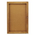  | Quartet 363 24 in. x 36 in. Enclosed Indoor Cork Bulletin Board with 1 Hinged Door - Tan Surface, Oak Fiberboard Frame image number 0