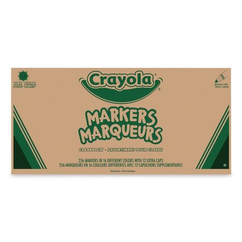 Permanent Markers | Crayola 588201 Broad Bullet Tip Non-Washable Marker - Assorted Classic Colors (256/Box) image number 0