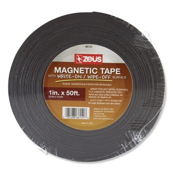 ZEUS 1 in. x 50 ft. Dry Erase Magnetic Label Tape - White