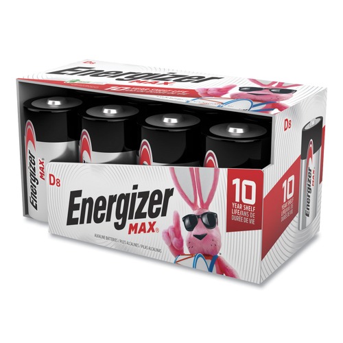 Batteries | Energizer E95FP-8 MAX 1.5V Alkaline D Batteries (8/Pack) image number 0