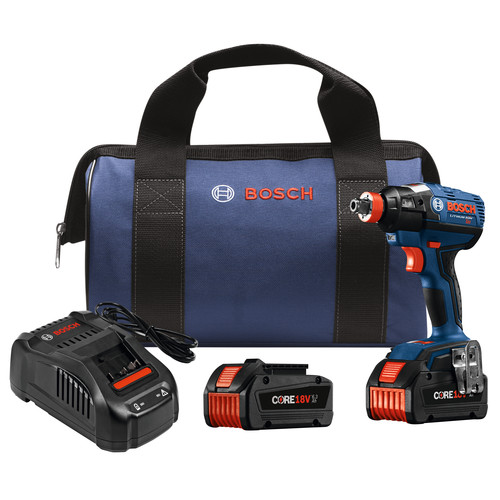 Impact Drivers | Bosch IDH182-B24 18V EC Brushless 1/4 in. and 1/2 in. Socket-Ready Impact Driver Kit with (2) CORE18V Batteries image number 0