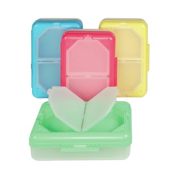C-Line 3 Compartments 8.25 in. x 5.43 in. x 2.43 in. Storage Box - Assorted Colors (12/Carton)