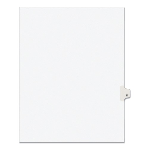 Customer Appreciation Sale - Save up to $60 off | Avery 01067 10-Tab 11 in. x 8.5 in. Legal Exhibit Number 67 Side Tab Index Dividers - White (25-Piece/Pack) image number 0