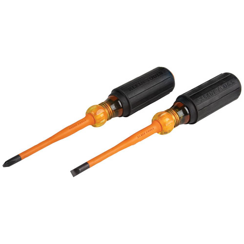 Screwdrivers | Klein Tools 33732INS Slim-Tip Insulated Phillips and Cabinet Tips Screwdriver Set (2-Piece) image number 0