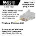 Electronics | Klein Tools VDV826-702 Pass-Thru RJ45 CAT5E Gold Plated Modular Data Plug (50-Pack) image number 7