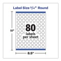 Office Jansan | Avery 04222 0.75 in. Diameter Printable Self-Adhesive Permanent ID Labels with Sure Feed - Clear (400/Pack) image number 6