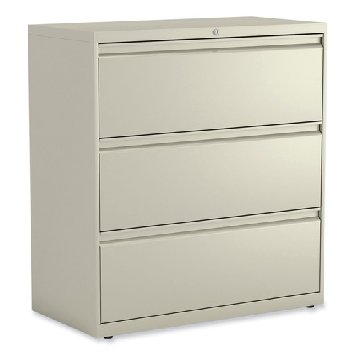  | Alera 25488 3-Drawer 36 in. x 18 in. x 39.5 in. Lateral File Cabinet - Putty image number 0