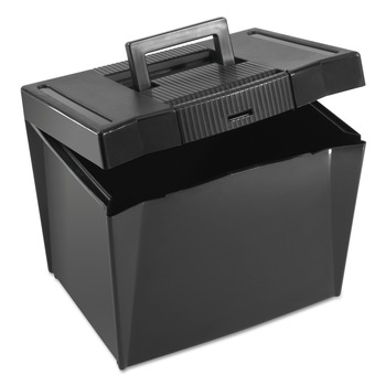 Pendaflex 20861 13.5 in. x 10.25 in. x 10.88 in. Portable Letter Size File Box - Black