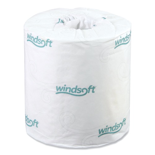 Windsoft WIN2405 2-Ply 4.5 in. x 3 in. Septic Safe Bath Tissues - White (48 Rolls/Carton, 500 Sheets/Roll) image number 0