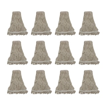 Boardwalk BWK432C 32 oz. Pro Loop Web/Tailband Premium Standard Mop Head - White (12/Carton)