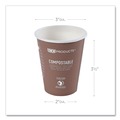 Cups and Lids | Eco-Products EP-BHC8-WAPK 8 oz. World Art Renewable and Compostable Paper Hot Cups - Brown/White (50/Pack) image number 3