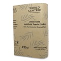 Cleaning & Janitorial Supplies | World Centric TWPAMF 9 in. x 9 in. 1-Ply 100% PCW Recycled Paper Towels - Natural (4000/Carton) image number 1