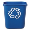 Trash & Waste Bins | Rubbermaid Commercial FG295573BLUE 13.63-Quart Rectangular Deskside Recycling Container - Small, Blue image number 1