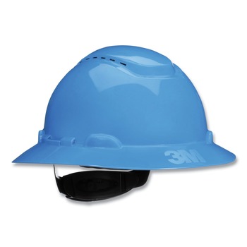 3M H-800 SecureFit H-Series 4-Point Pressure Diffusion Ratchet Suspension Vented Hat with UV Indicator - Blue