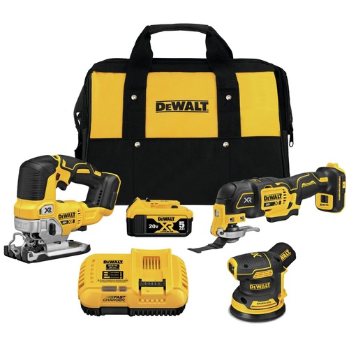 Combo Kits | Dewalt DCK300P1 20V MAX XR Brushless Lithium-Ion Cordless 3-Tool Woodworking Combo Kit (5 Ah) image number 0