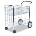Utility Carts | Fellowes Mfg Co. 40912 Wire 21.5 in. x 37.5 in. x 39.25 in. Mail Cart - Chrome image number 0