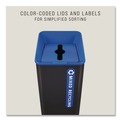 Trash & Waste Bins | Rubbermaid Commercial 2078980 Sustain 23 gal Metal/Plastic Decorative Refuse with Recycling Lid - Black/Blue image number 1