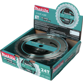Makita A-94839-10 7-1/4 in. 24 Tooth Carbide-Tipped Framing Saw Blade (10-Pack) Makita A-94839-10 7-1/4 in. 24 Tooth Carbide-Tipped Framing Saw Blade (10-Pack)